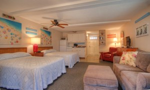 Oceanfront Efficiency Suite - Room 30 - Two full beds, one sofa bed, sleeps 6